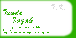 tunde kozak business card